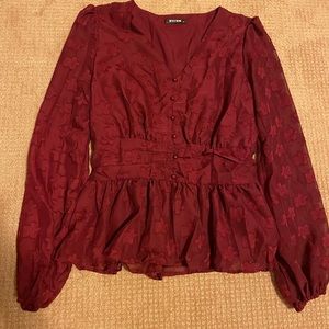 Maroon/red flower top perfect condition never worn